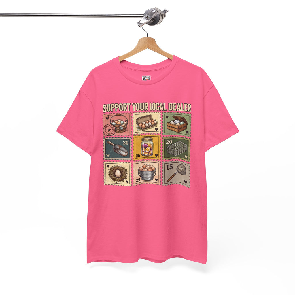 Support Your Local Dealer Fresh Eggs T-Shirt | Funny Chicken Farm Graphic Tee | Cr8tive Designs