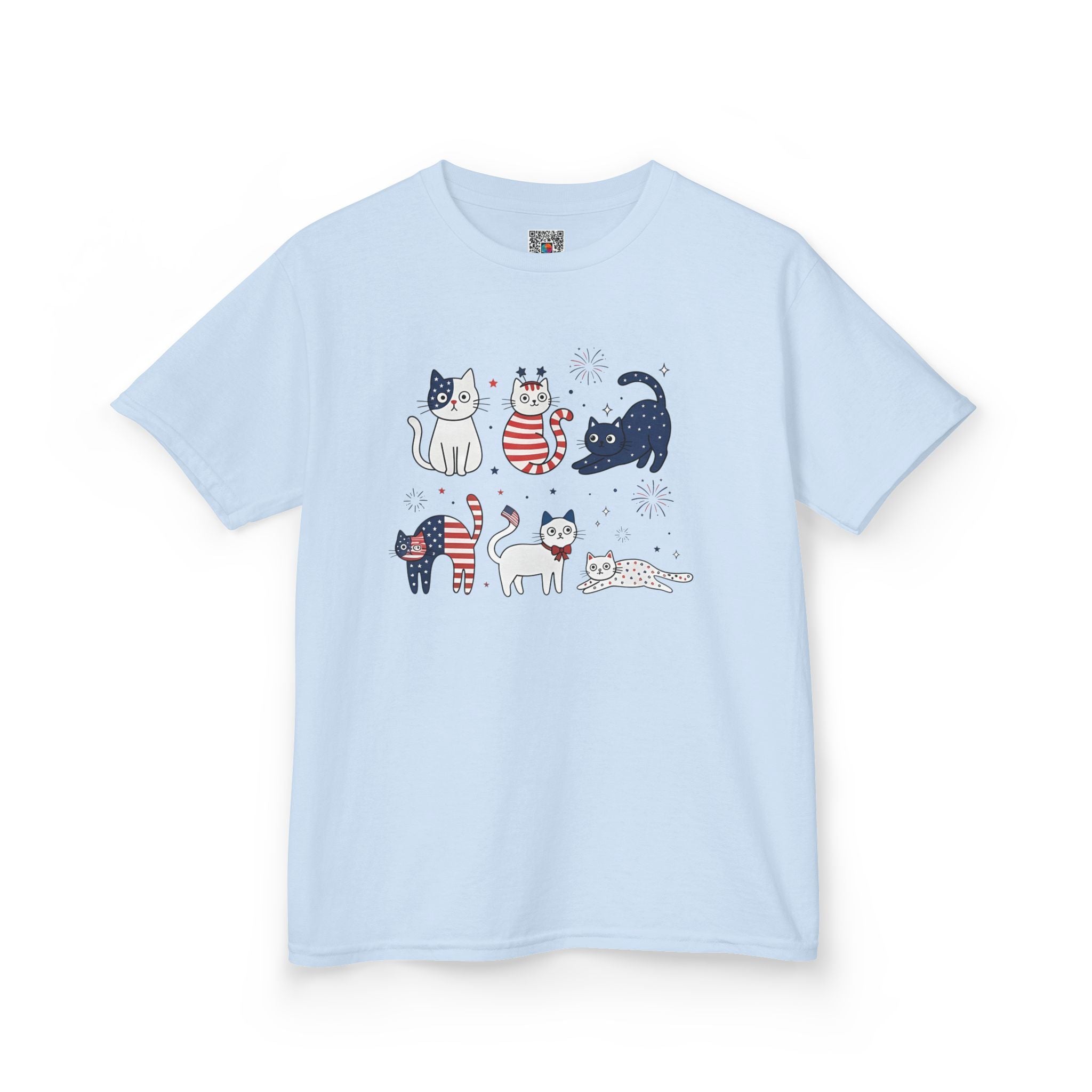 Kids Patriotic Cat Tee | Cute Americana Animal Design | Cr8tive Designs