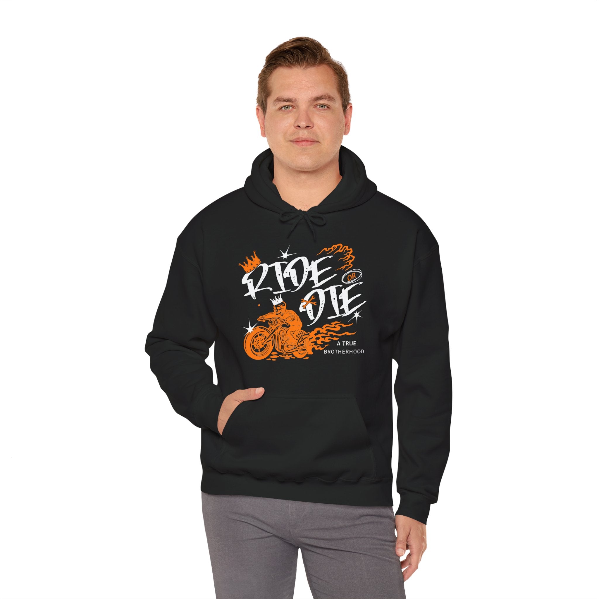 Ride or Die Hoodie | Motorcycle Flames Design | Cr8tive Designs