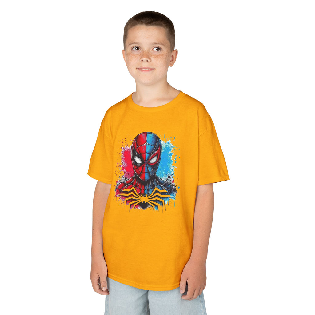 Red & Blue Web-Slinging Hero Youth Tee | Comic-Inspired T-Shirt | Cr8tive Designs