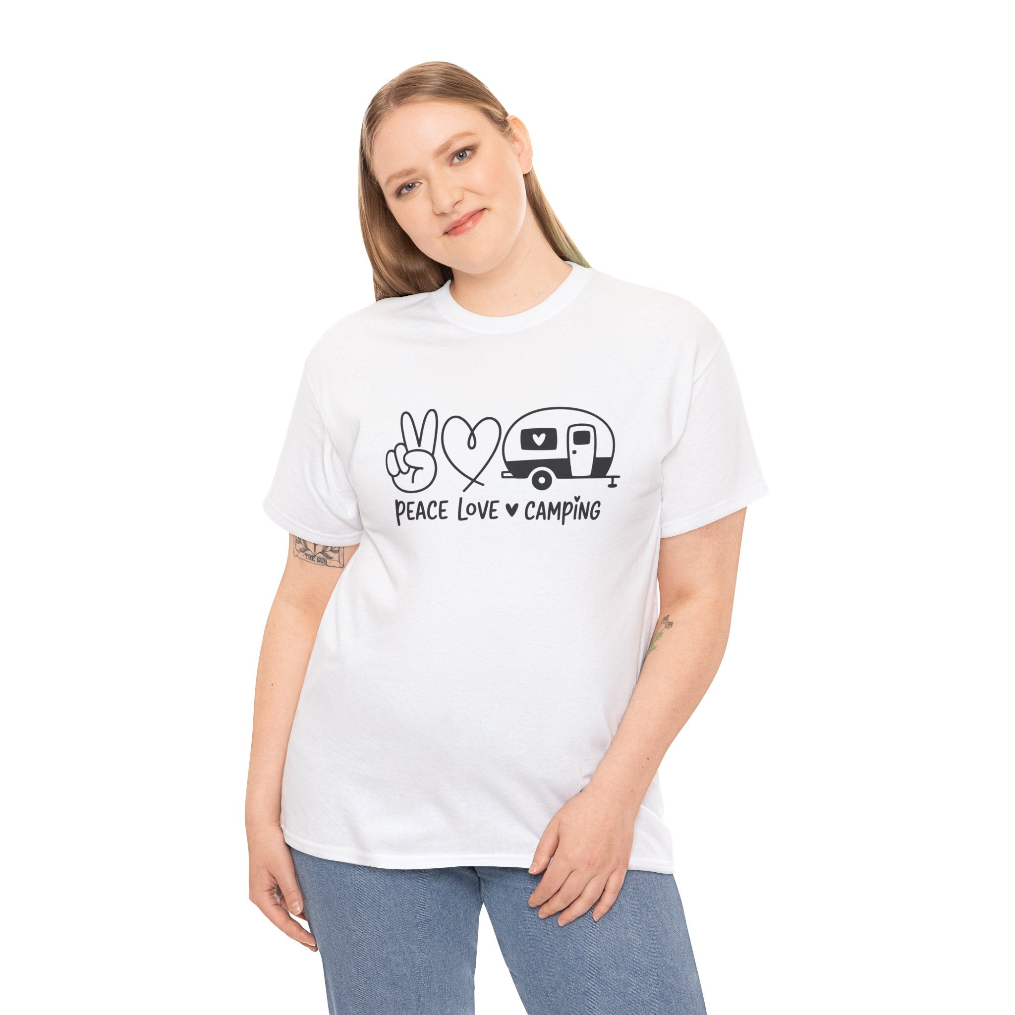 Peace Love Camping | Retro Camper Graphic Tee | Cr8tive Designs
