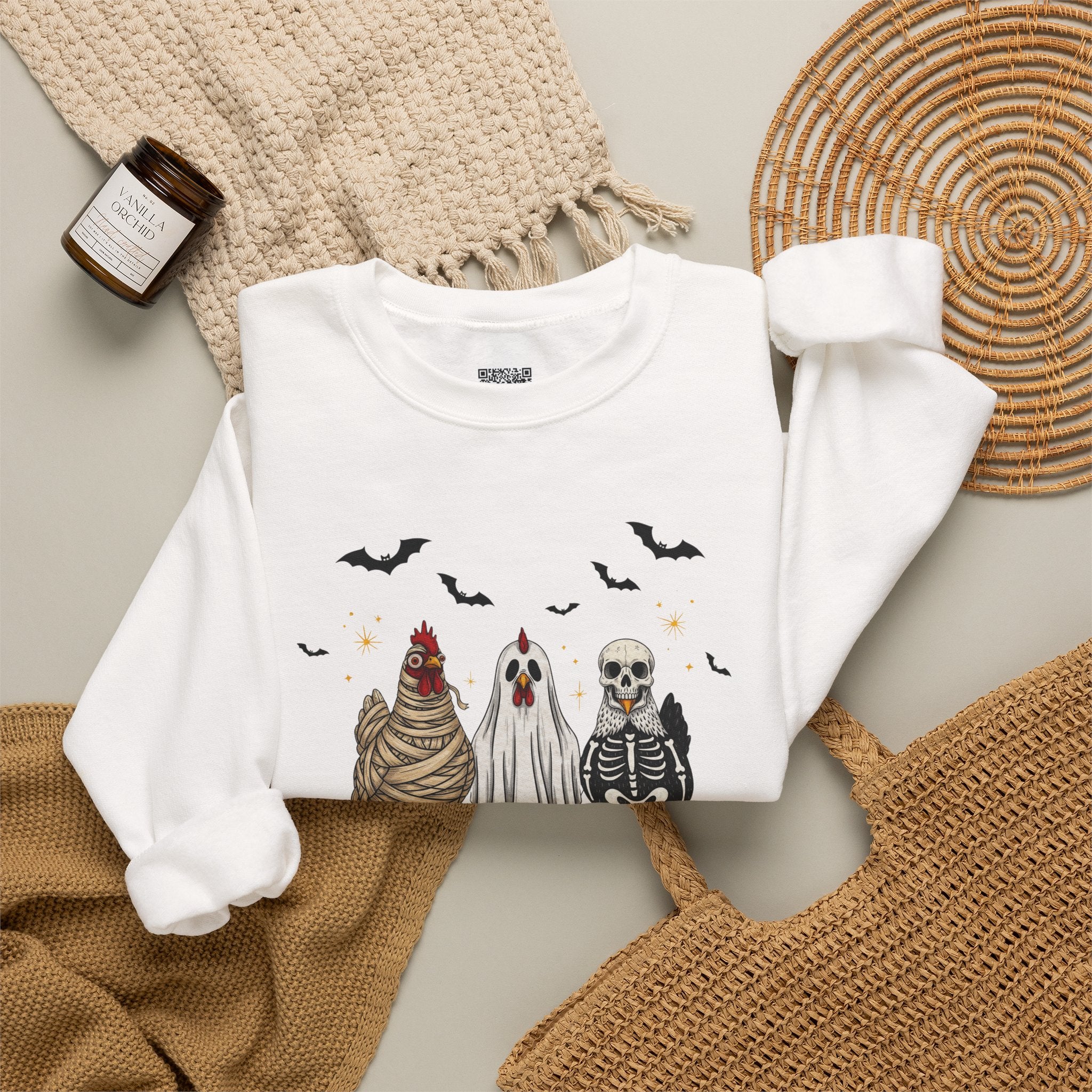 Halloween Chicken Costume Sweatshirt | Funny Spooky Season Crewneck | Cr8tive Designs