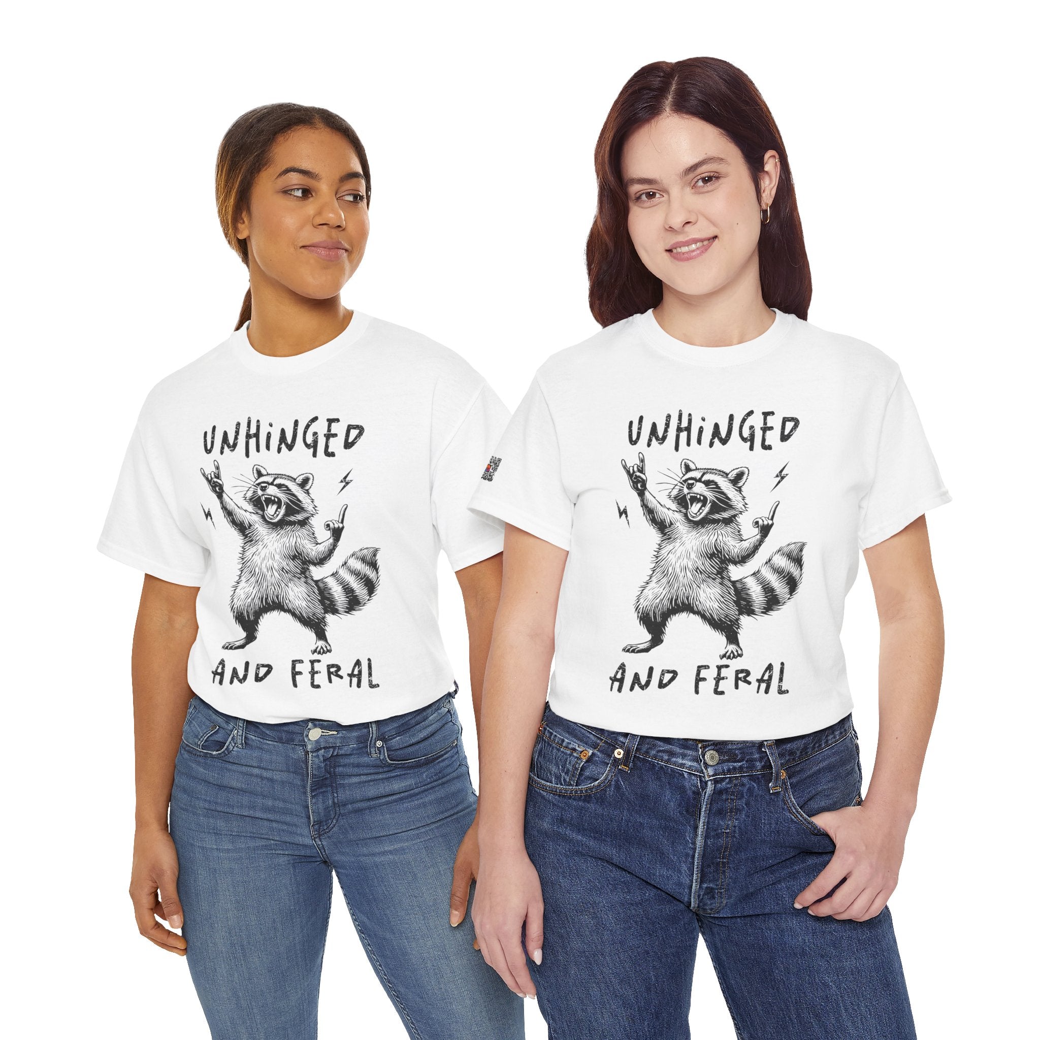 Unhinged and Feral Graphic Tee – Funny Raccoon Shirt, Trendy Chaos Mom Life Tee | Cr8tive Designs