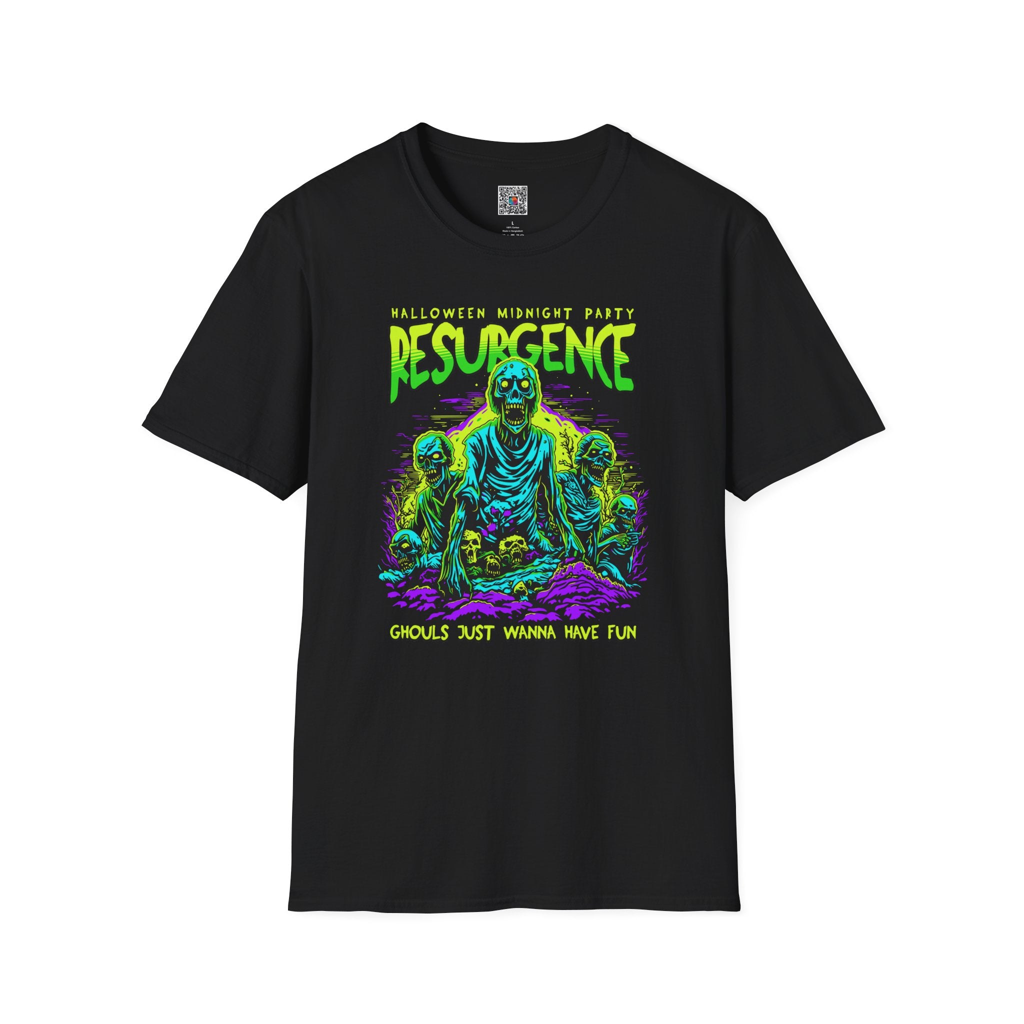 Resurgence Zombie Graphic T-Shirt | Neon Horror Halloween Tee | Cr8tive Designs