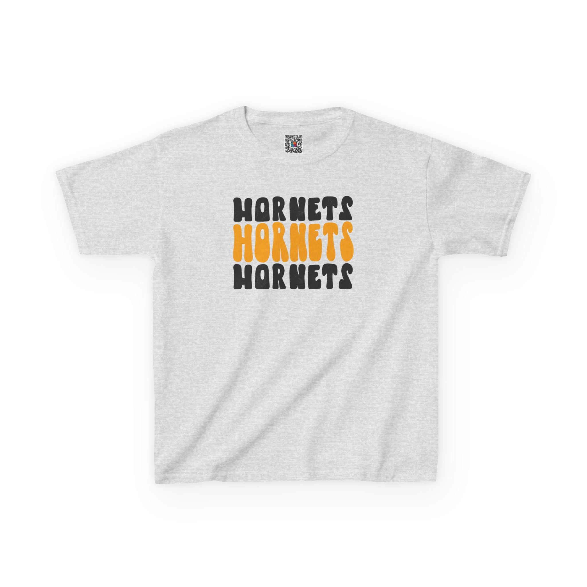 Retro Groovy Hornets Youth T-Shirt | Wavy Stacked School Spirit Mascot Tee | Cr8tive Designs