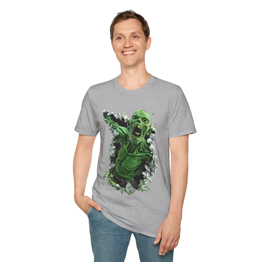 Zombie Breakout T-Shirt | Green Screaming Undead Horror Tee | Cr8tive Designs