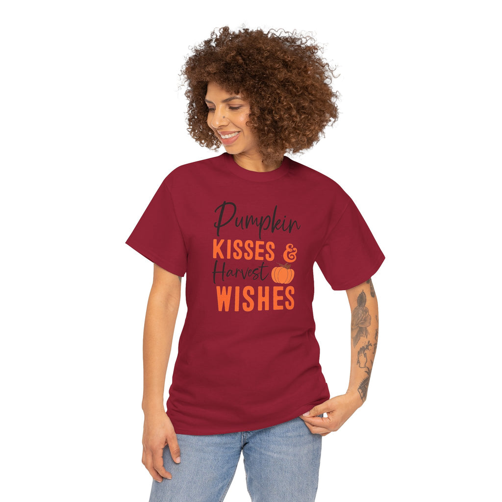 Pumpkin Kisses & Harvest Wishes Tee  | Fall Graphic T-Shirt | Cr8tive Designs