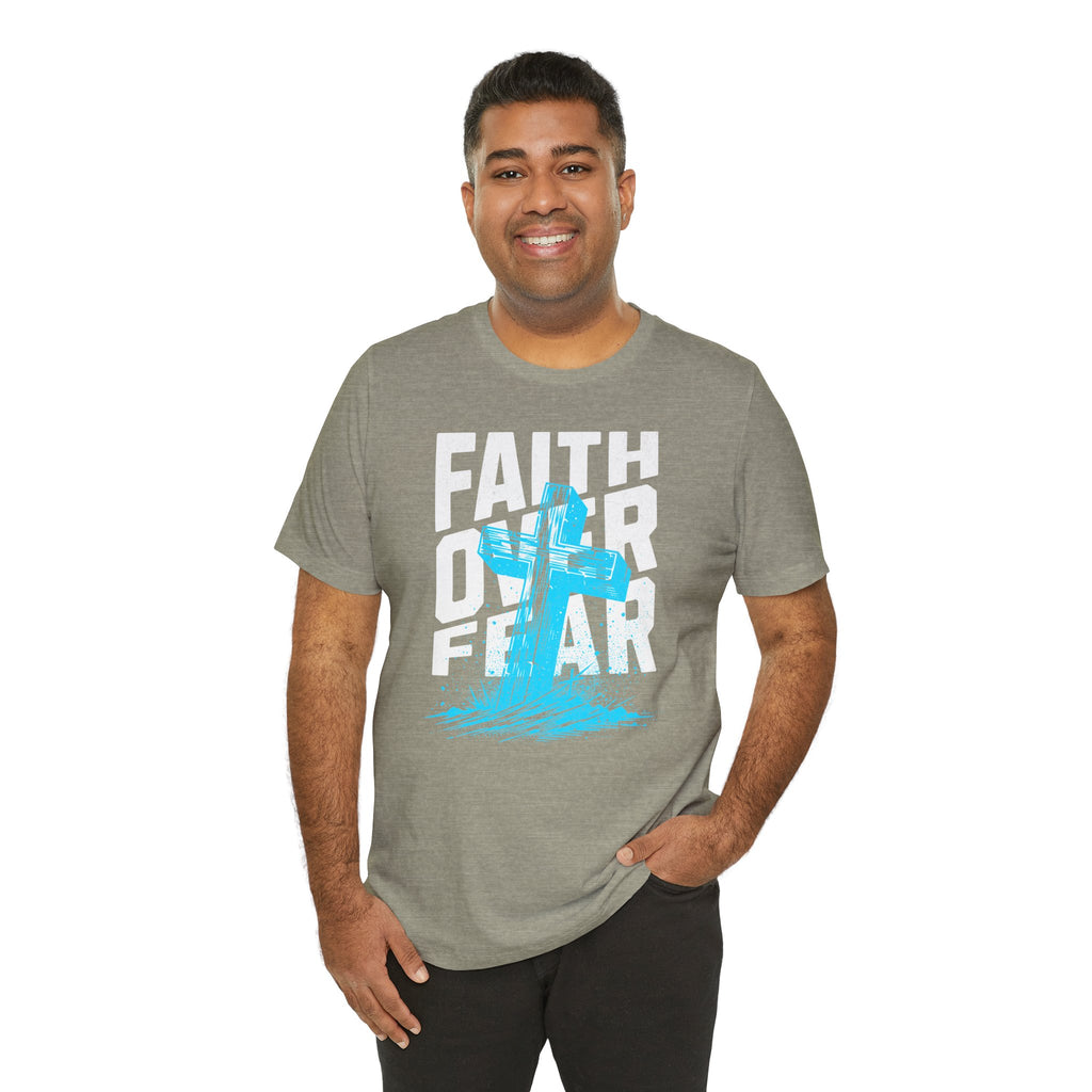 Faith Over Fear T-Shirt | Christian Cross Inspirational Tee | Cr8tive Designs