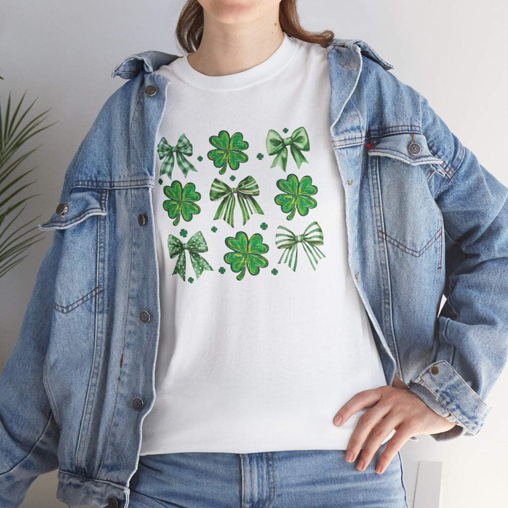 St. Patrick's Day Shamrock Bow T-Shirt/Cr8tive Designs