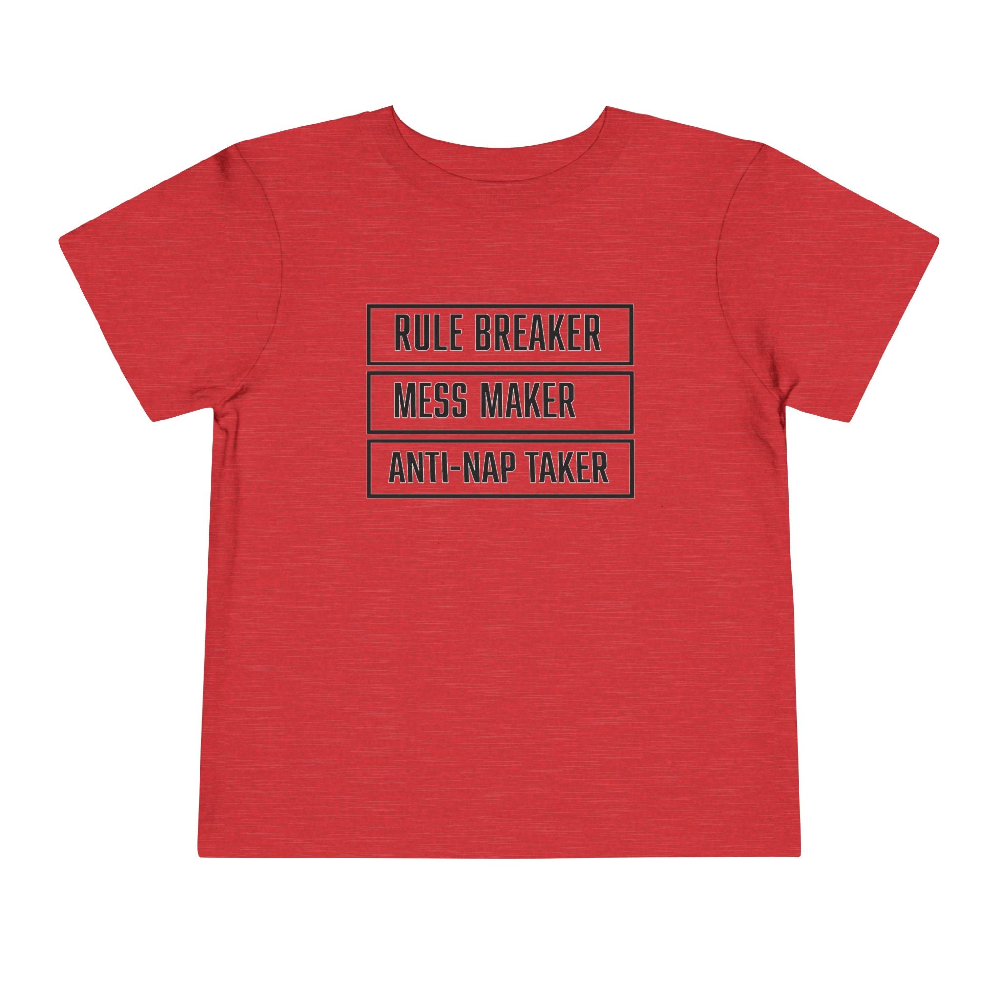 Rule Breaker Mess Maker Toddler Tee | Funny Anti-Nap Kids T-Shirt | Cr8tive Designs