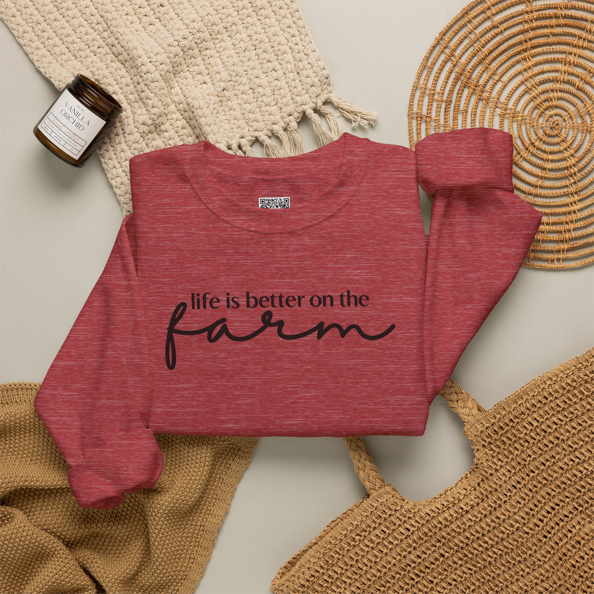 Life Is Better On The Farm Sweatshirt | Rustic Country Crewneck Pullover | Cr8tive Designs