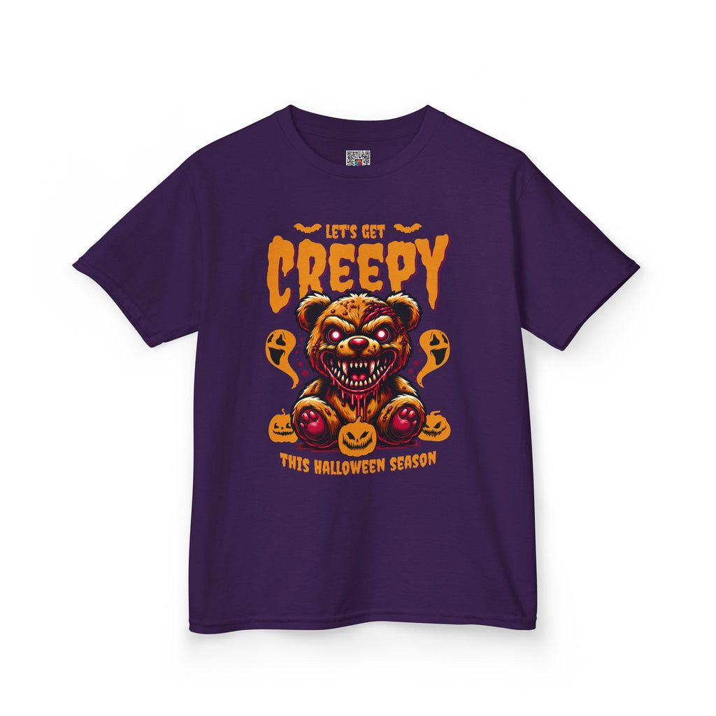Kids Tee | "Let's Get Creepy" Halloween Teddy Bear Graphic | Cr8tive Designs