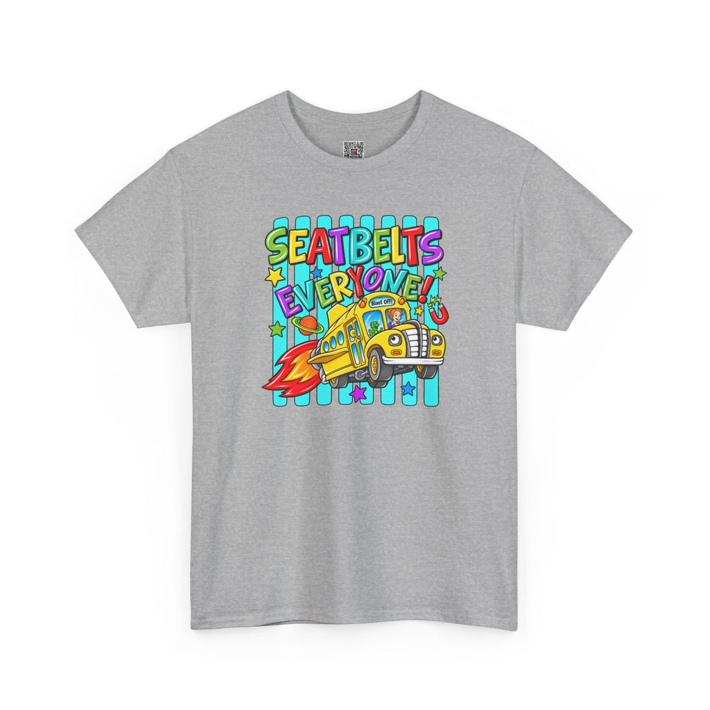 Seatbelts Everyone T-Shirt | Retro School Bus Graphic Tee | Cr8tive Designs
