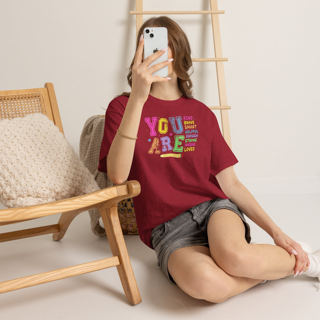 You Are Kind, Brave, Smart & Loved | Positive Back-to-School T-Shirt | Cr8tive Designs