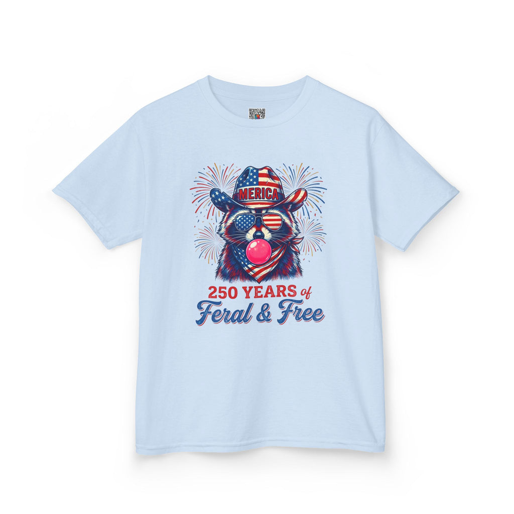 Kids '250 Years of Feral & Free' Patriotic Cow T-Shirt| Cr8tive Designs