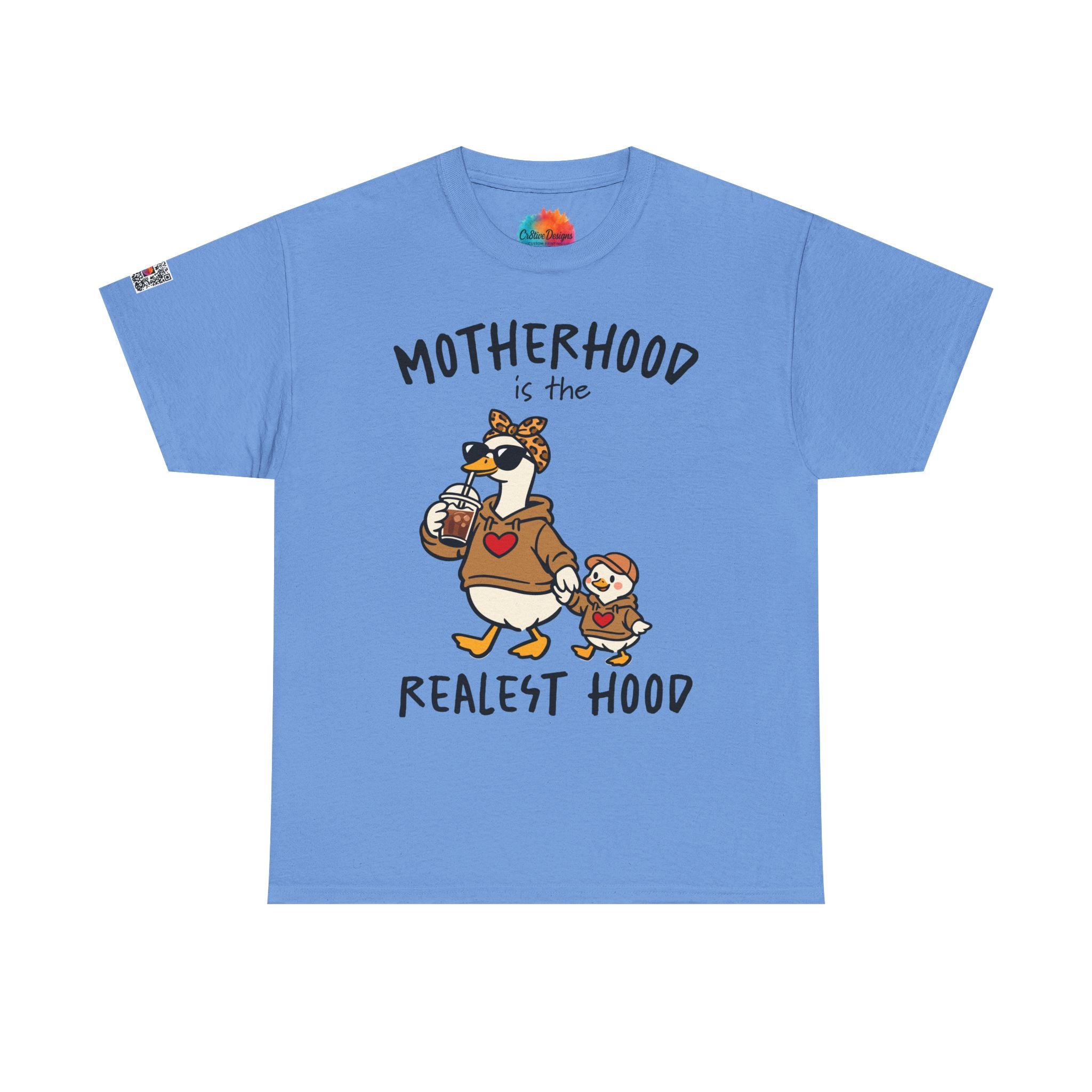 Motherhood The Realest Hood Graphic Tee – Funny Mom Life Shirt, Relatable Mama Humor Tee | Cr8tive Designs