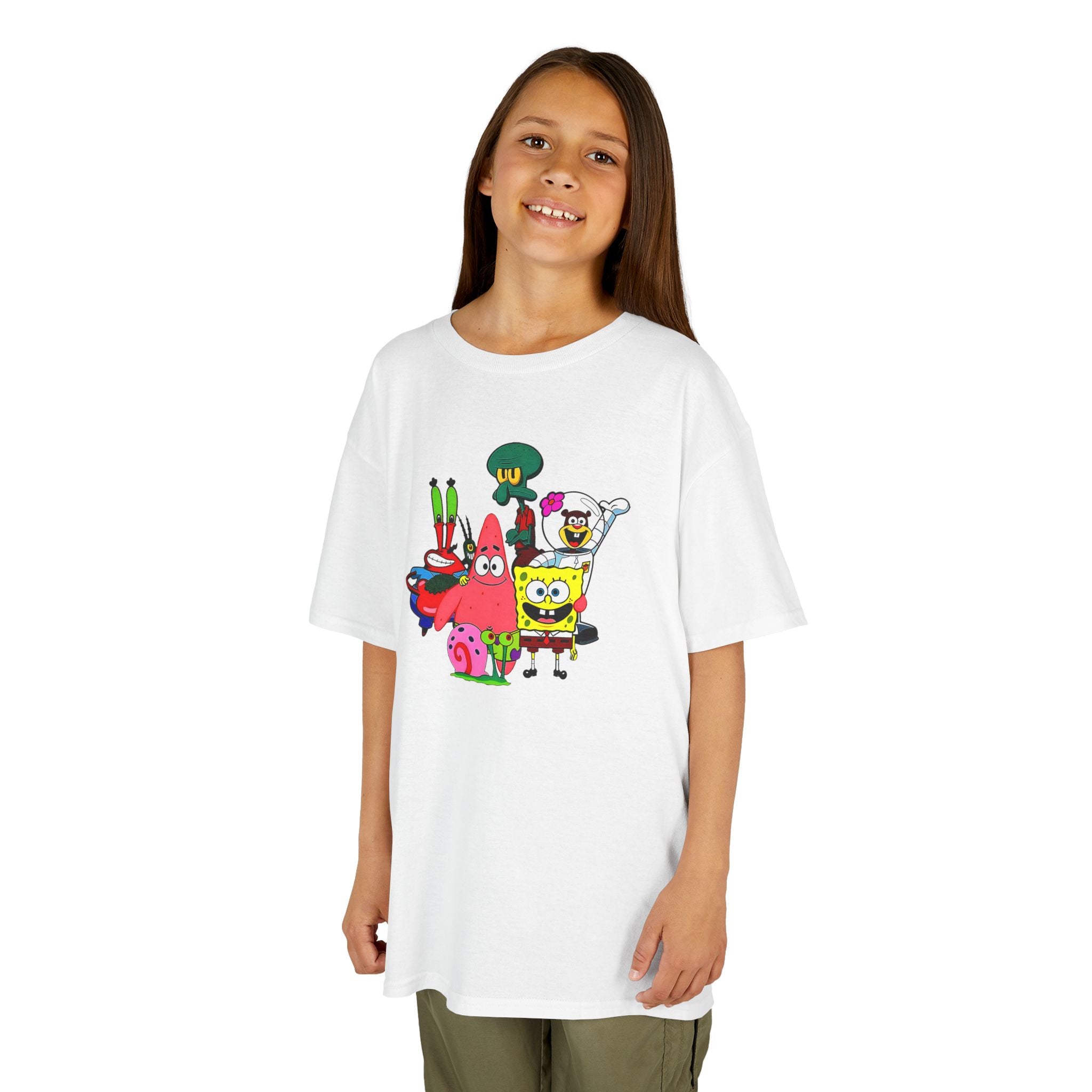 SpongeBob & Friends Youth Tee | Colorful Bikini Bottom Character T-Shirt | Cr8tive Designs
