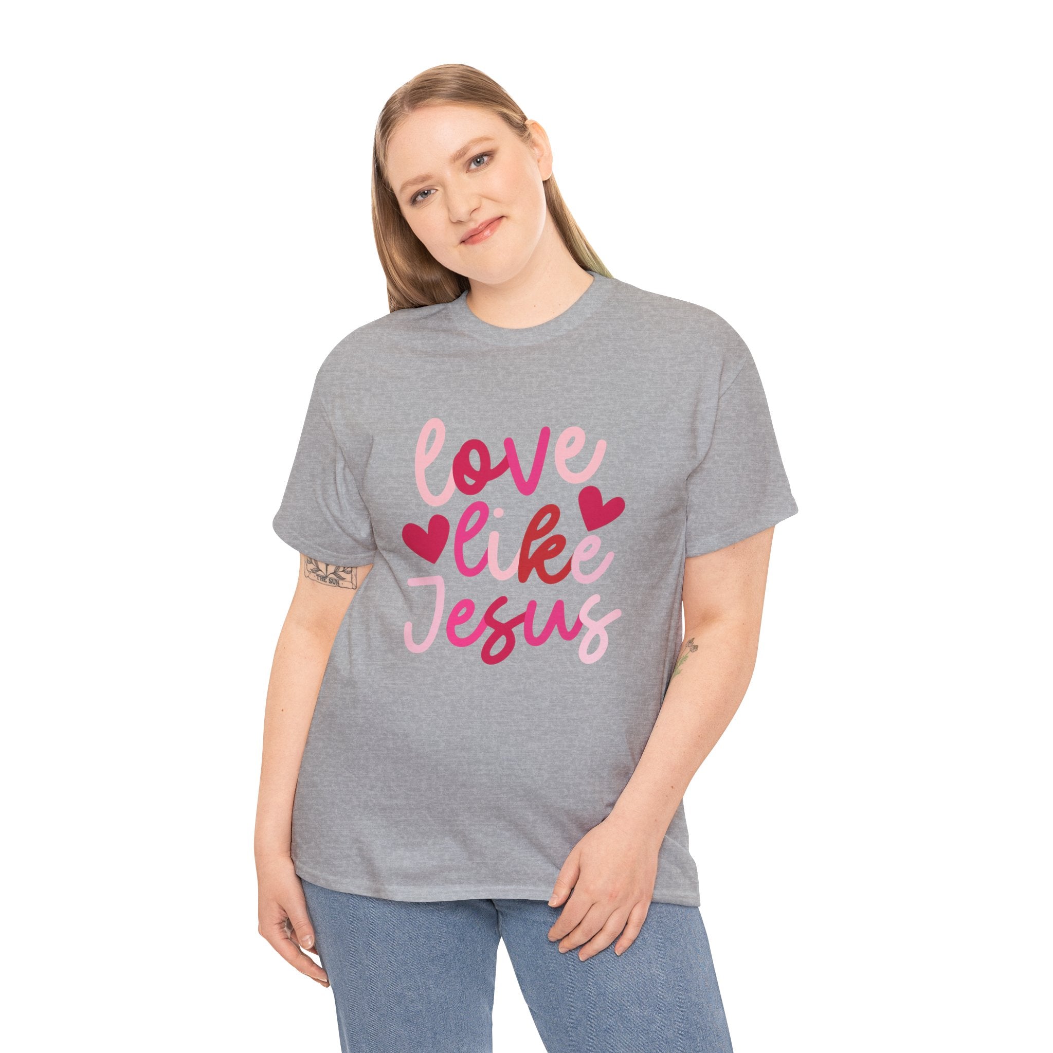 Love Like Jesus Graphic Tee — Faith-Inspired Heart Design