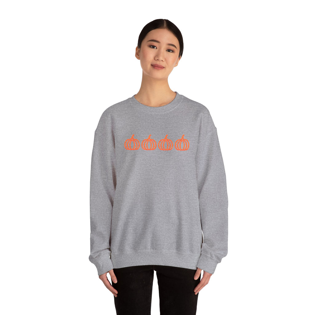 Embroidered Pumpkins Sweatshirt | Retro Embroidered Fall Crewneck | Cr8tive Designs