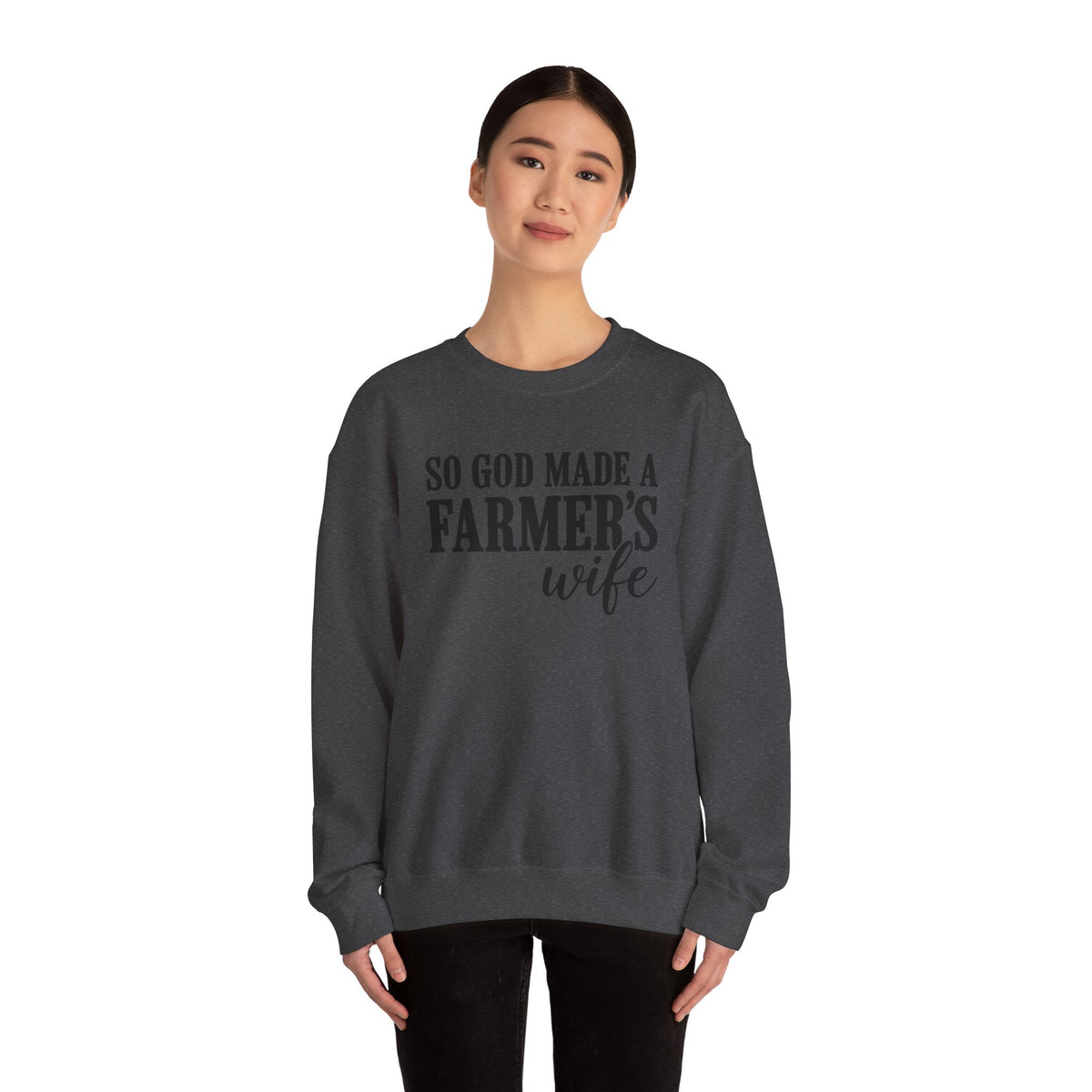 So God Made A Farmer's Wife Sweatshirt | Country Farmhouse Crewneck | Cr8tive Designs