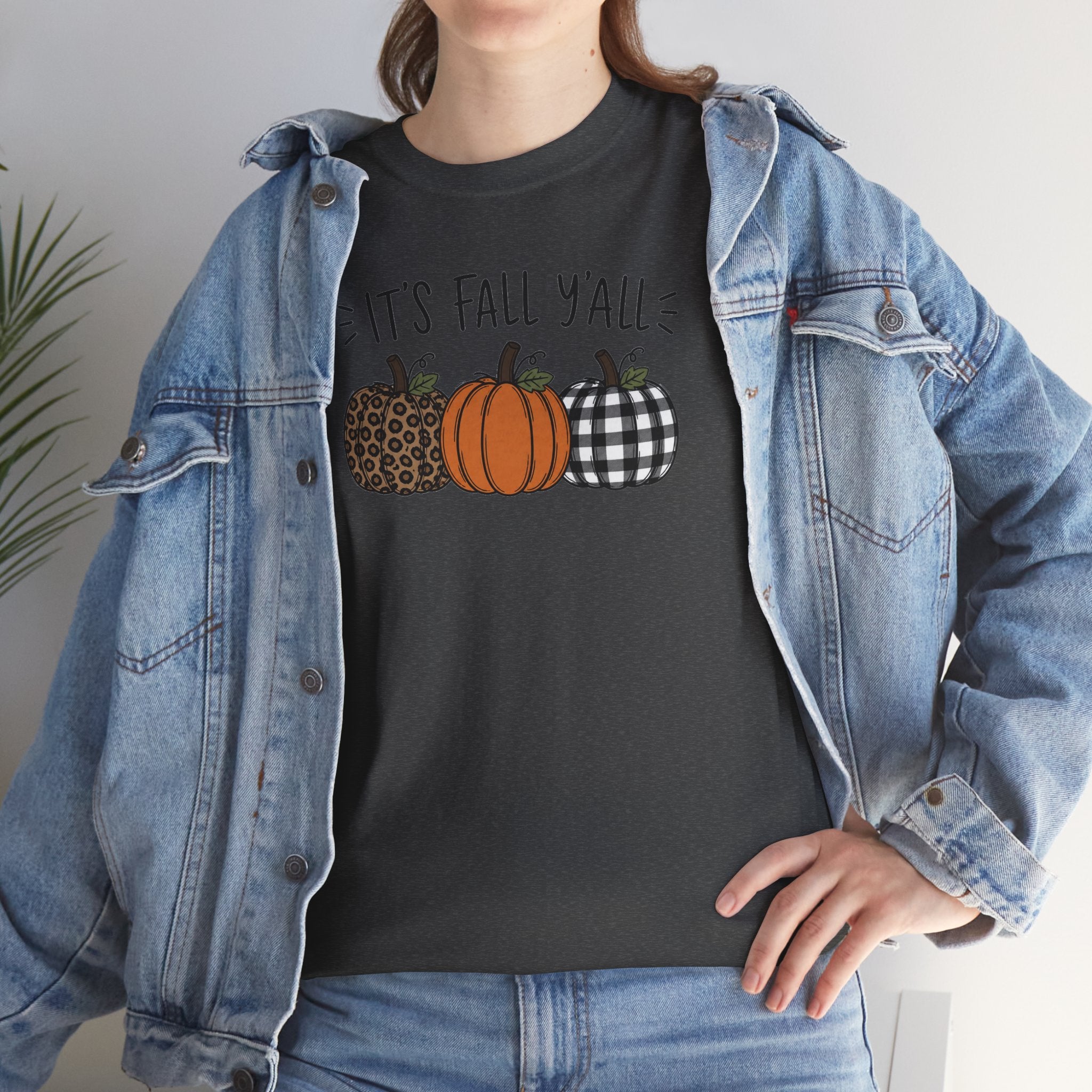 It's Fall Y'all Tee | Patterned Pumpkins Autumn T-Shirt | Cr8tive Designs