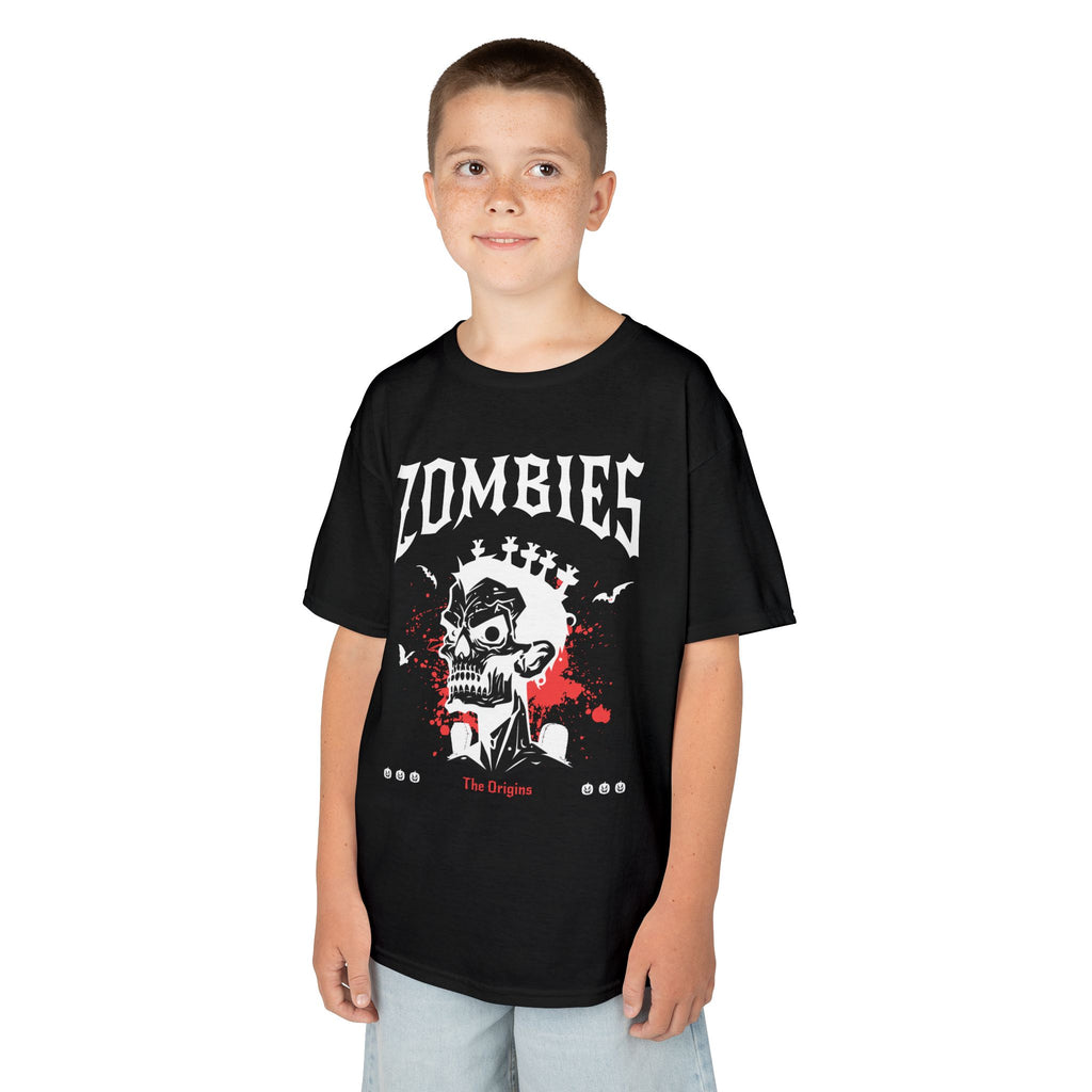 Kids T‑Shirt | 'Zombies' Skull Graphic Halloween Tee | Cr8tive Designs