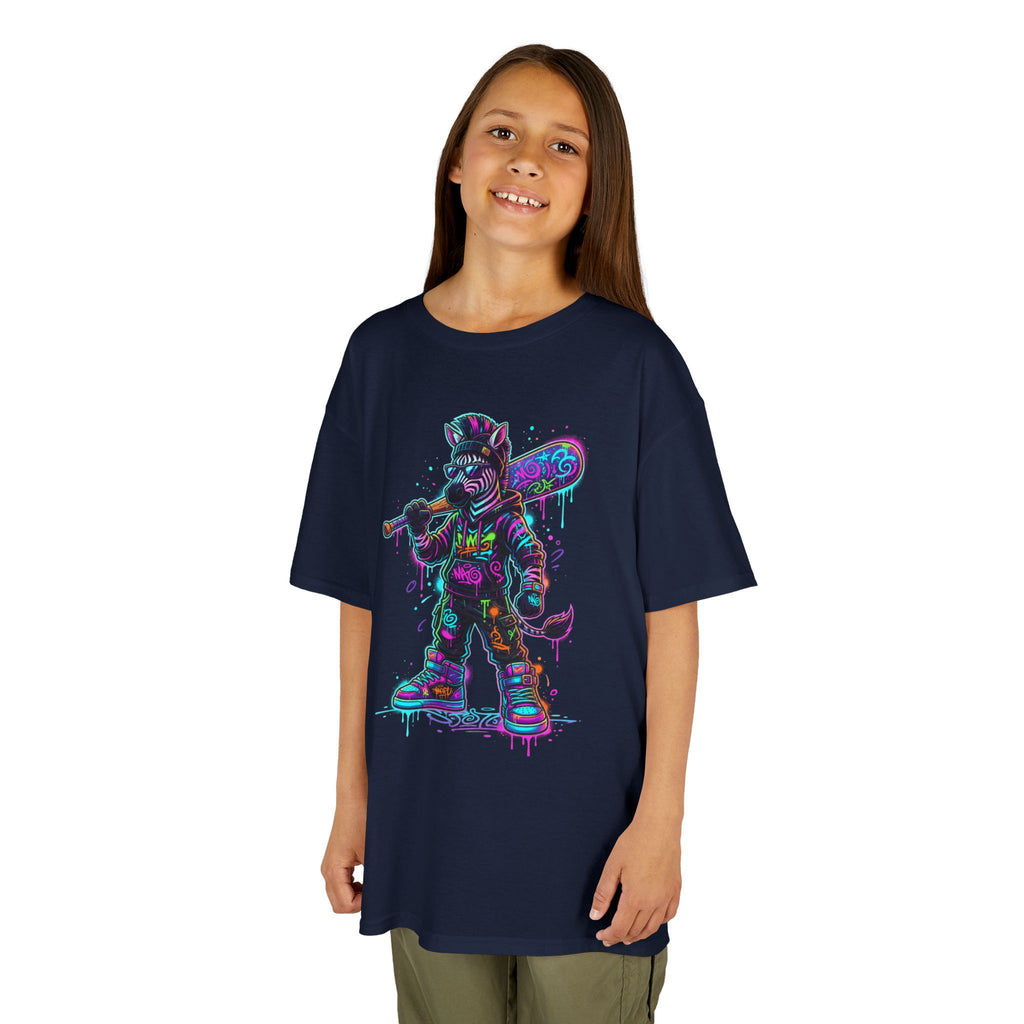 Kids Tee | Neon Zebra Street Warrior Graphic Tee | Cr8tive Designs