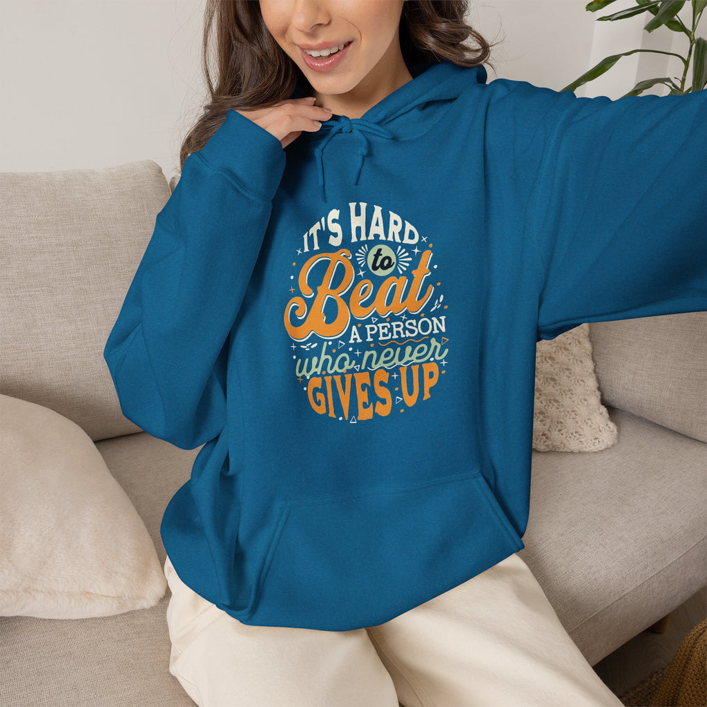 Never Gives Up Hoodie | Inspirational Retro Motivational Design | Cr8tive Designs