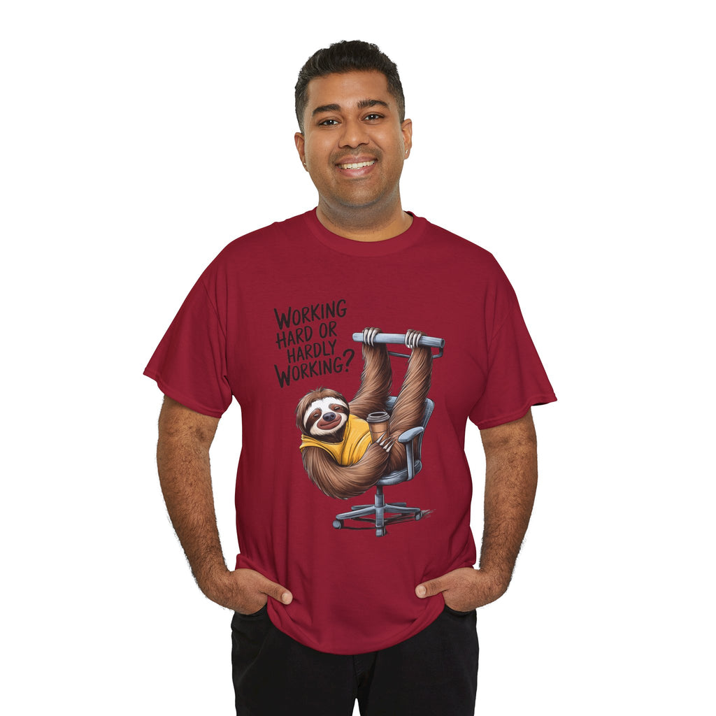 Working Hard Funny Sloth Humor T-Shirt | Cr8tive Designs
