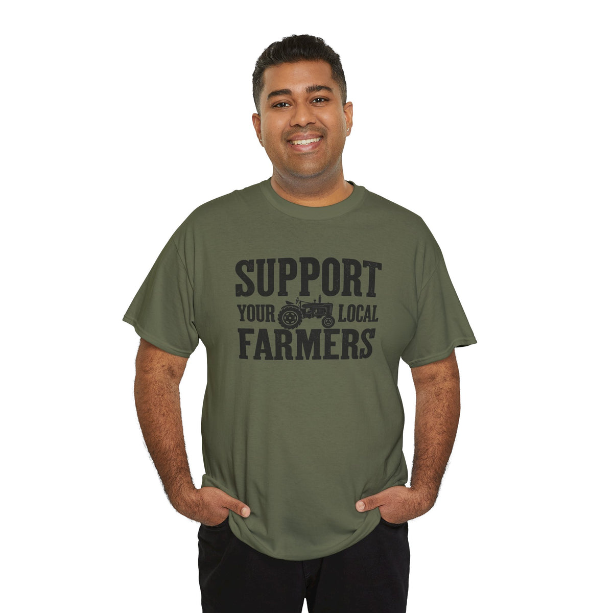 Support Your Local Farmers T-Shirt | Rustic Tractor Agriculture Graphic Tee | Cr8tive Designs
