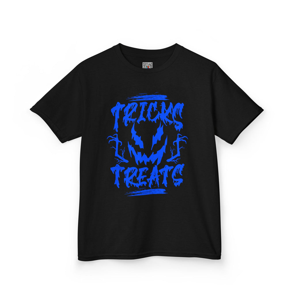 Kids Halloween T-Shirt | "Tricks & Treats" Scary Jack-O'-Lantern Tee | Cr8tive Designs