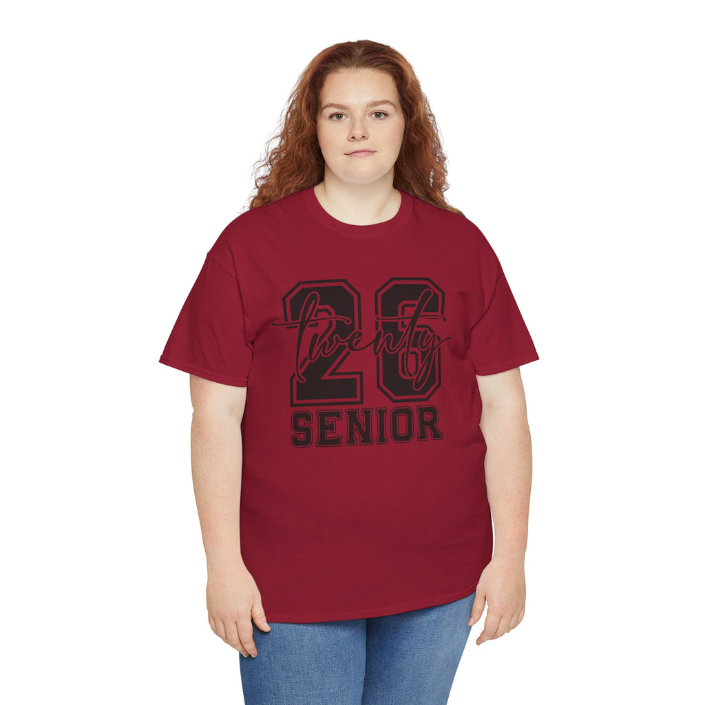 Senior 2026 Script Back T-Shirt | Vertical Graduation Tee | Trendy Senior Shirt | Unisex Fit | Cr8tive Designs