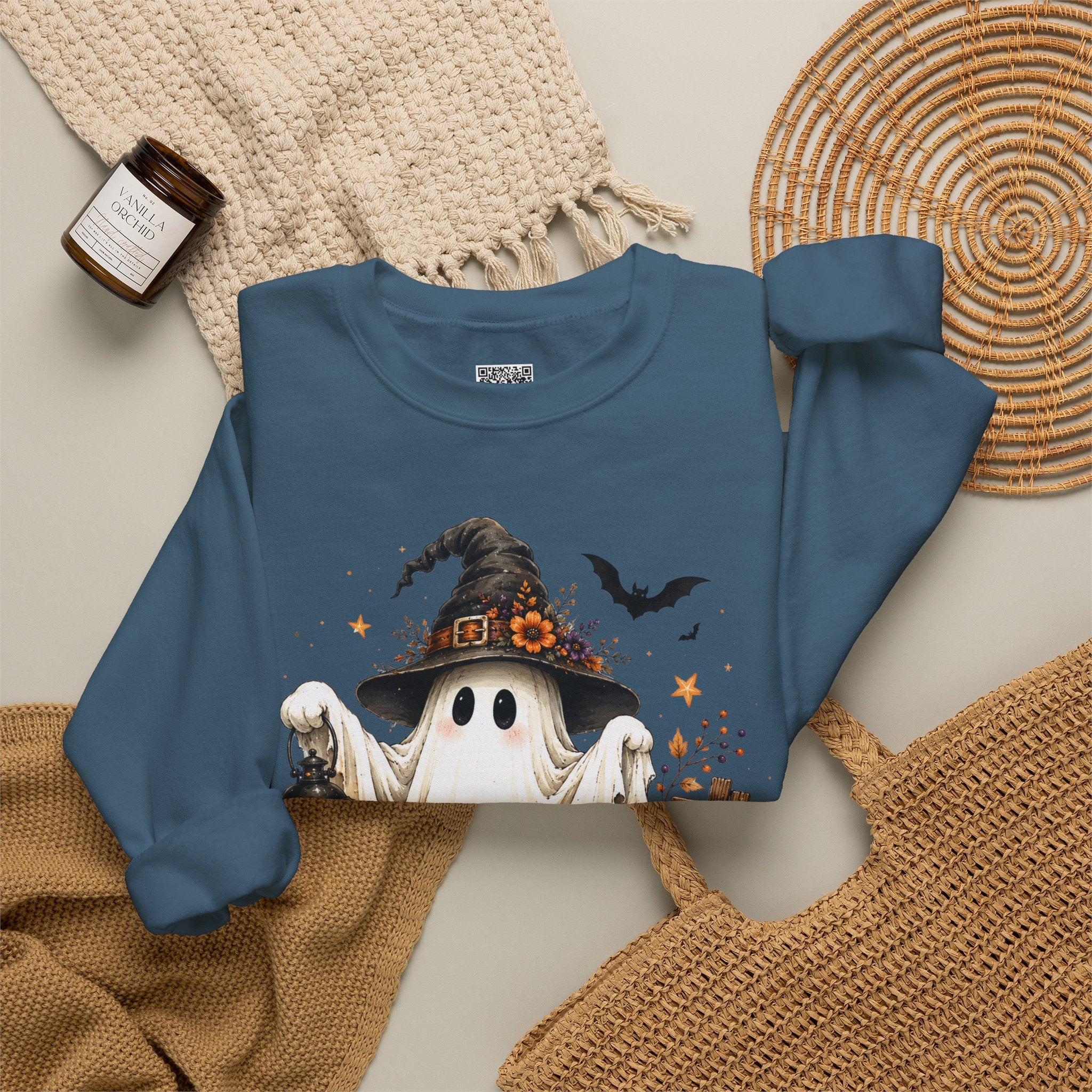 Witch Hat Ghost Sweatshirt | Vintage Halloween Spooky Season Crewneck | Cr8tive Designs