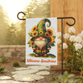 Welcome Sunshine Gnome Garden Flag | Sunflower Garden Decor | Cr8tive Designs