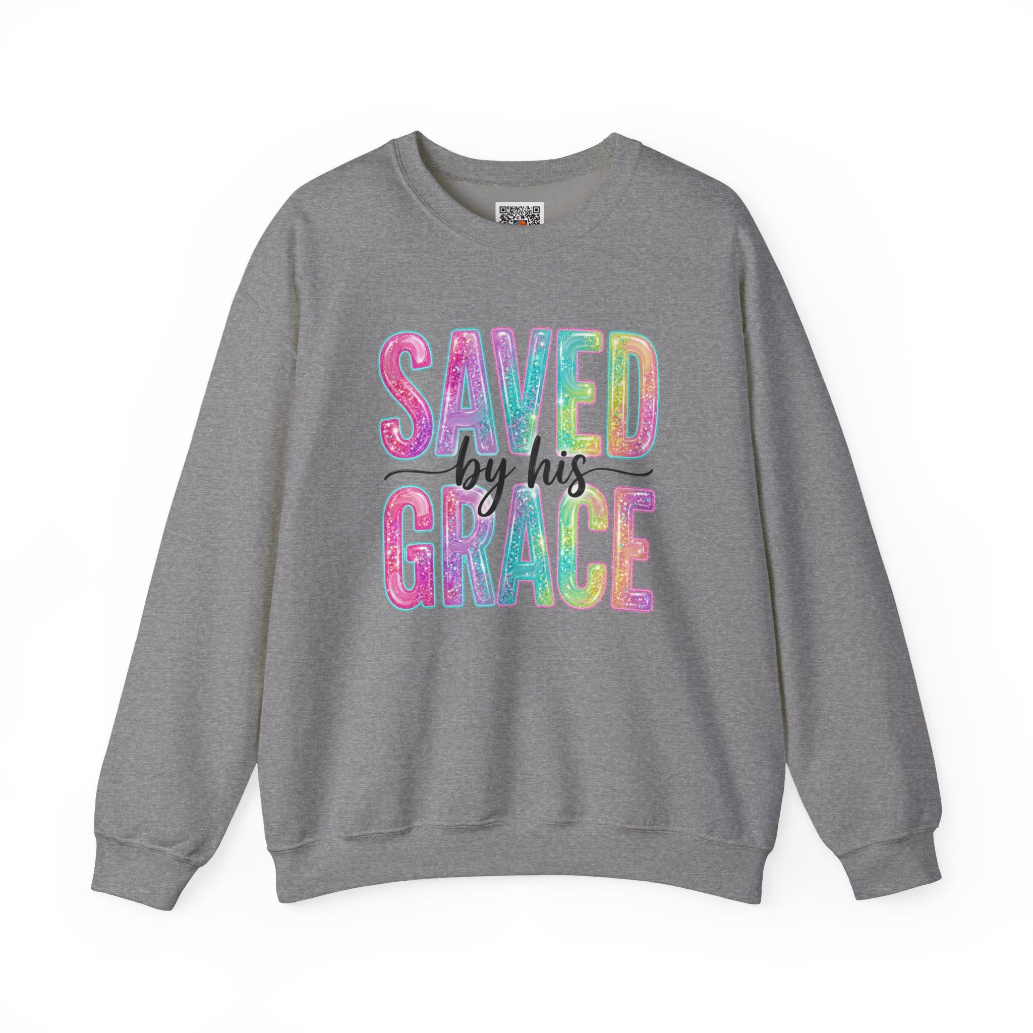 Saved by Grace Sweatshirt – Christian Faith Graphic Crewneck | Inspirational Religious Pullover | Cr8tive Designs