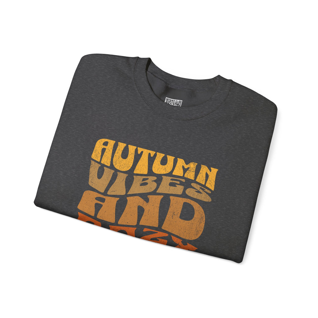 Autumn Vibes and Cozy Nights Sweatshirt | Retro Wavy Fall Crewneck | Cr8tive Designs