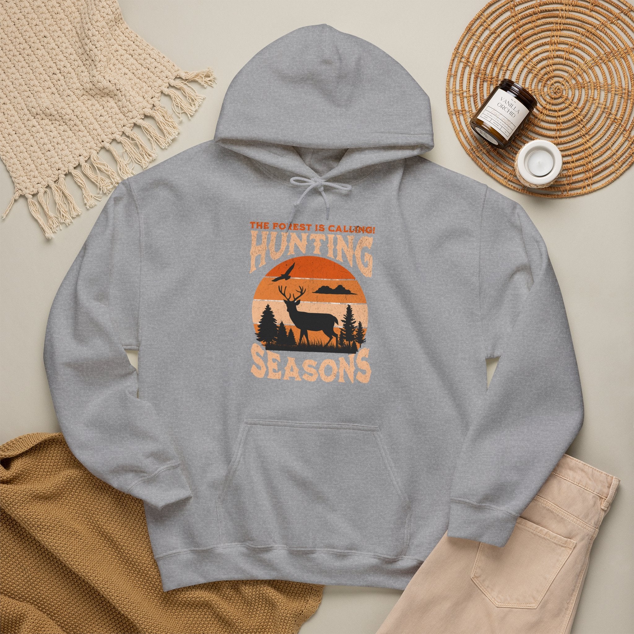 Hunting Season Hoodie | Retro Sunset & Deer Hunting Design | Cr8tive Designs