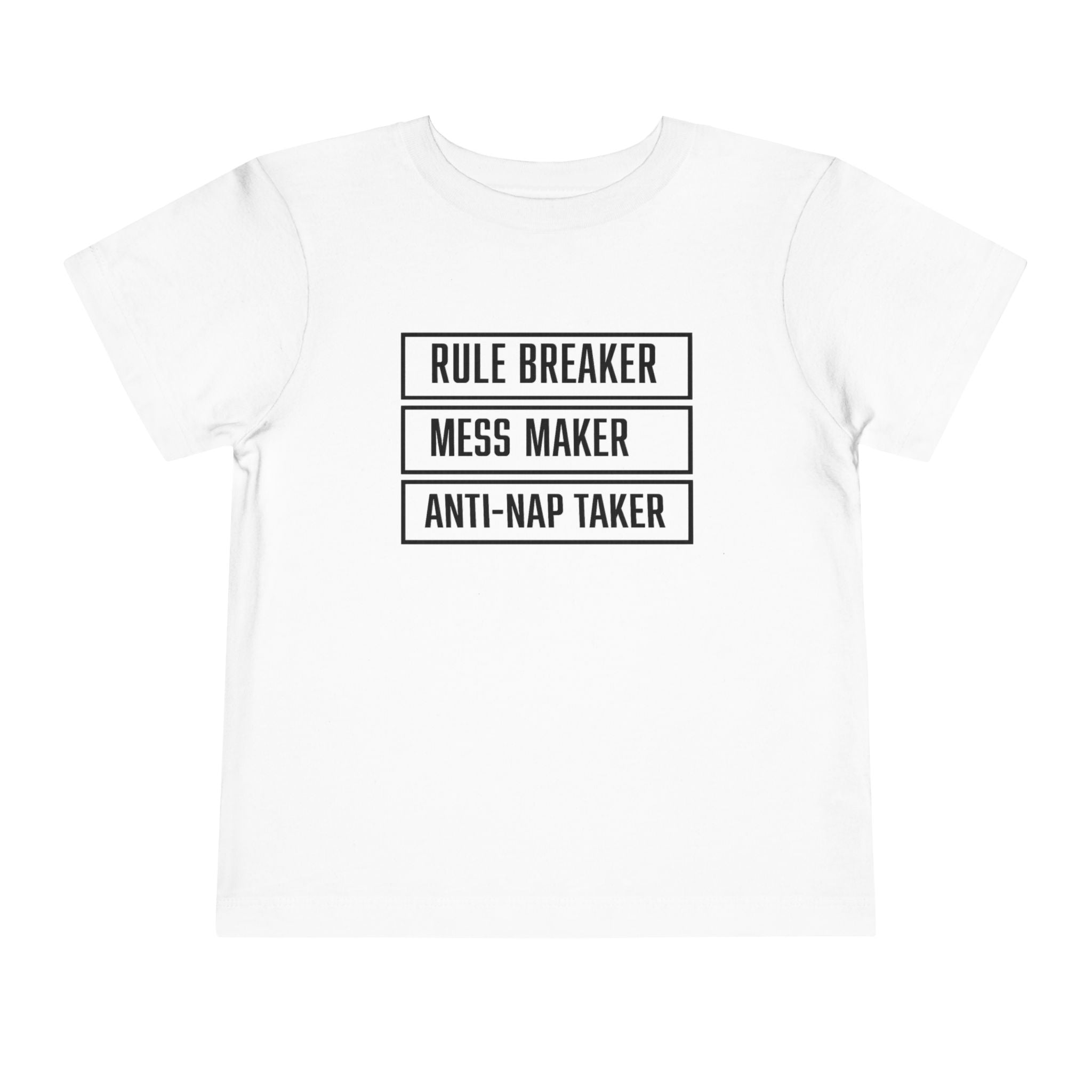 Rule Breaker Mess Maker Toddler Tee | Funny Anti-Nap Kids T-Shirt | Cr8tive Designs