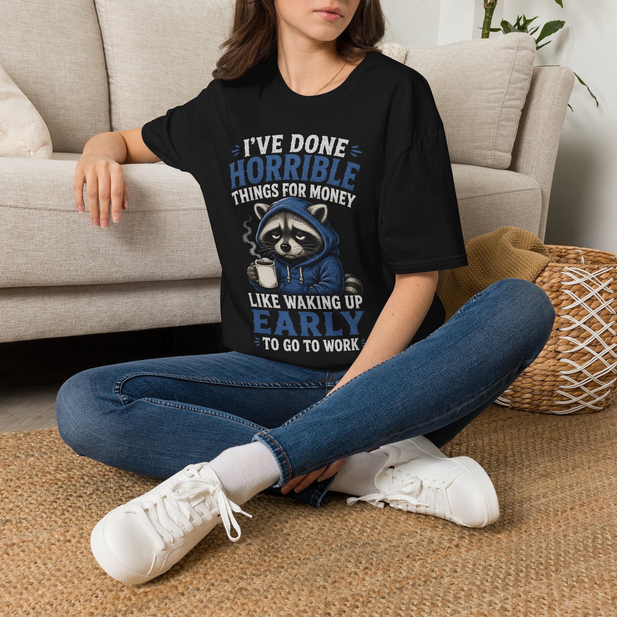I've Done Horrible Things For Money Raccoon T-Shirt | Funny Sarcastic Graphic | Cr8tive Designs
