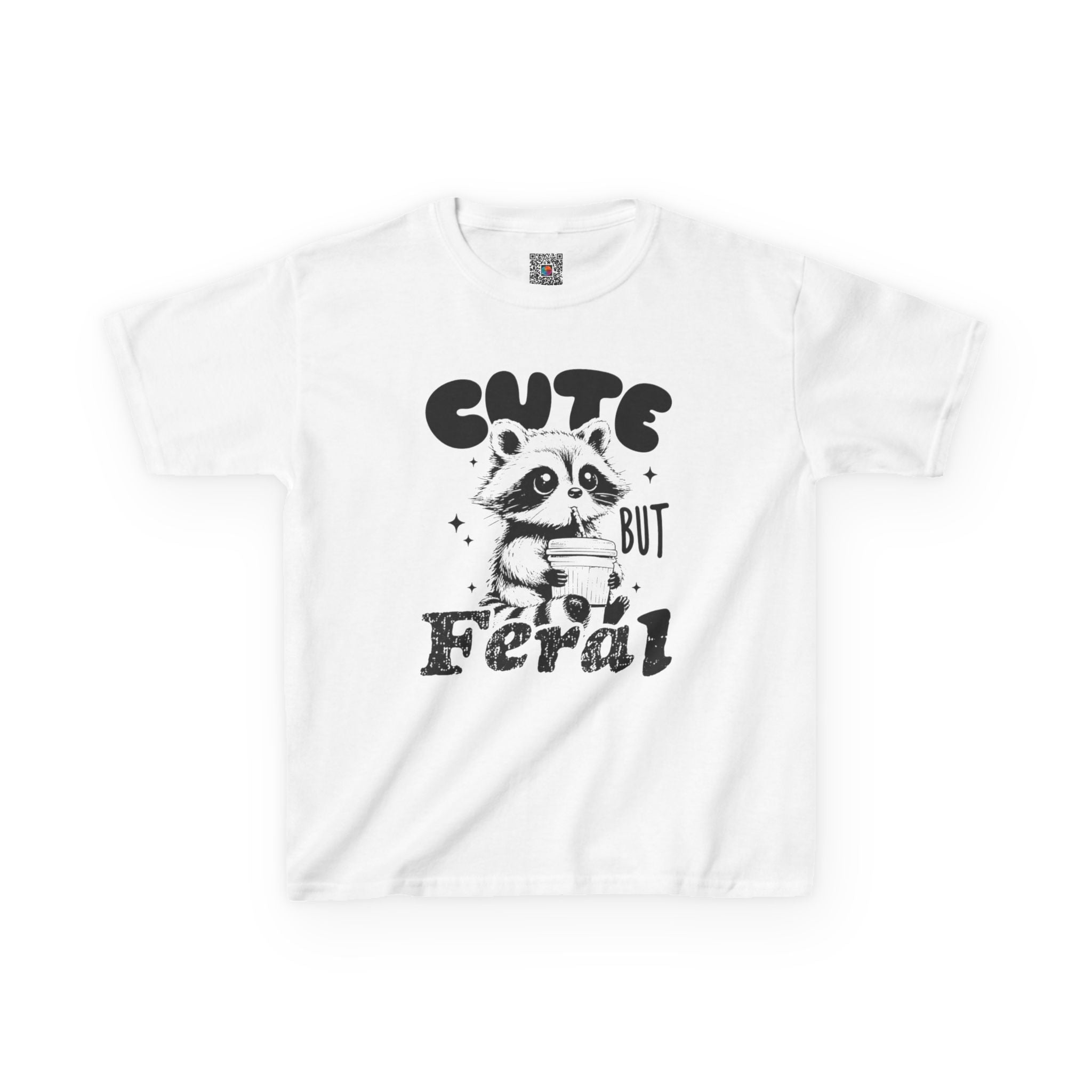 Cute but Feral Raccoon | Funny Kids Animal T-Shirt | Cr8tive Designs