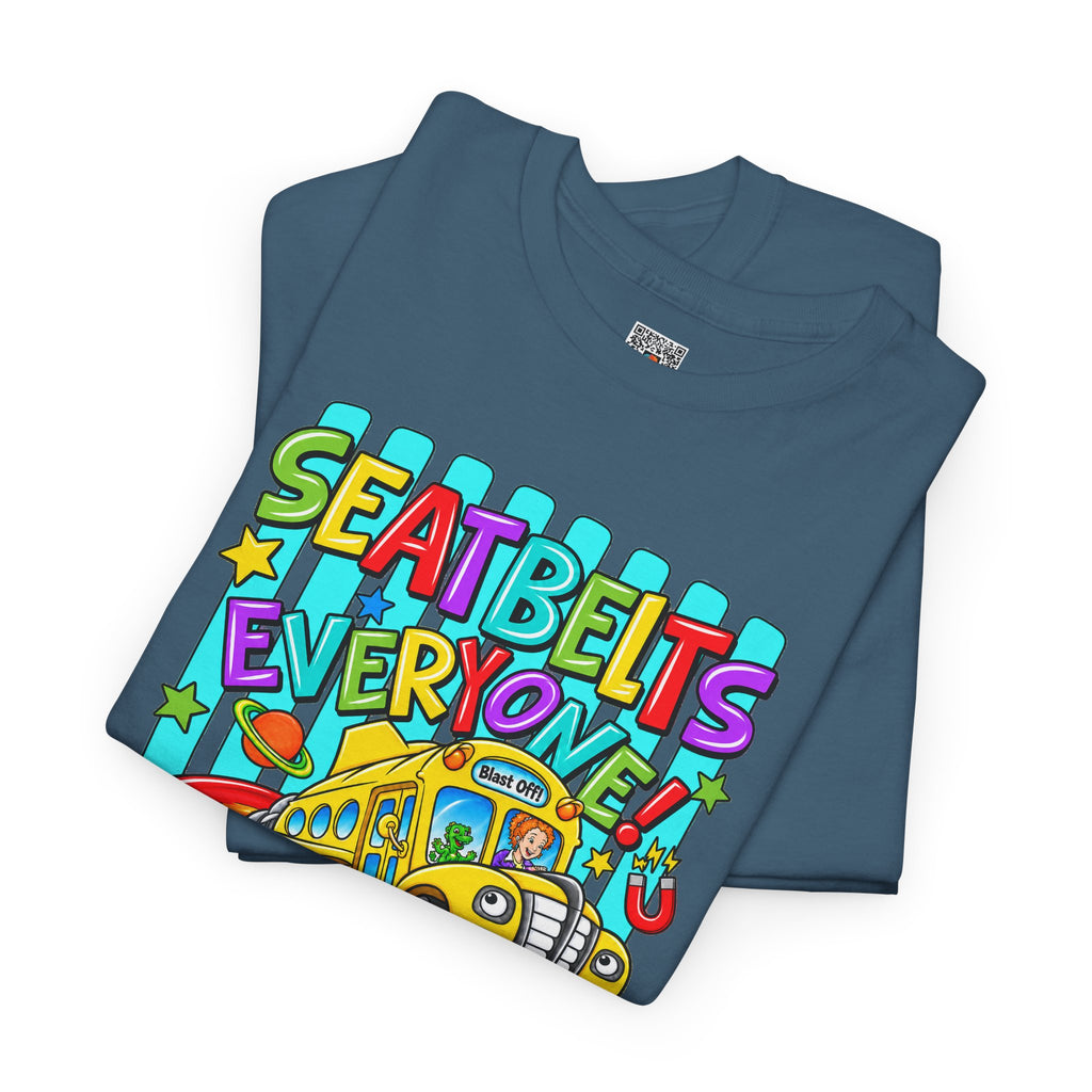 Seatbelts Everyone T-Shirt | Retro School Bus Graphic Tee | Cr8tive Designs