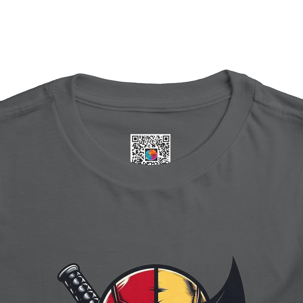 Masked Mercenary & Clawed Hero Mashup Tee | Comic-Inspired Toddler T-Shirt | Cr8tive Designs
