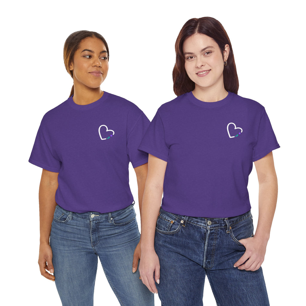 Heart Semicolon Pocket Print T-Shirt | Mental Health Awareness Graphic Tee | Cr8tive Designs