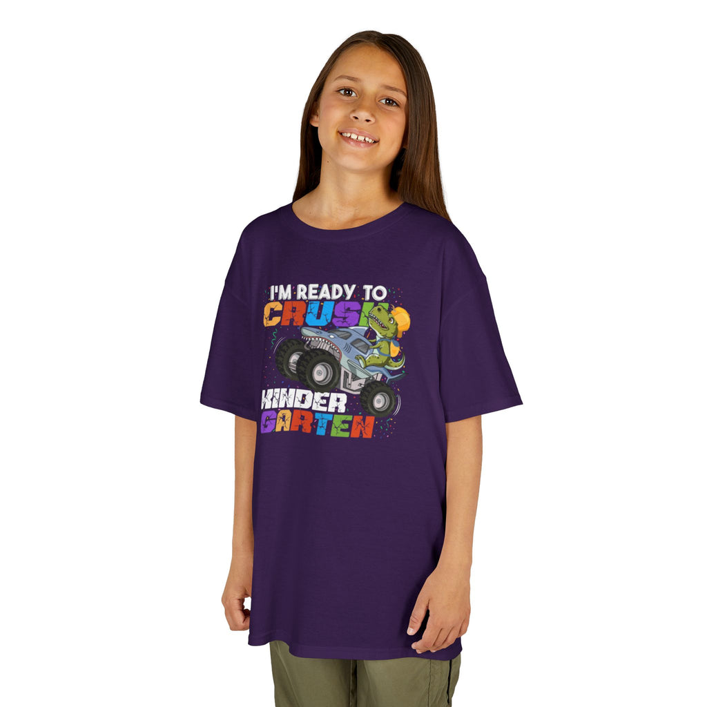 Ready to Crush Kindergarten Youth Tee | Monster Truck Back-to-School T-Shirt | Cr8tive Designs