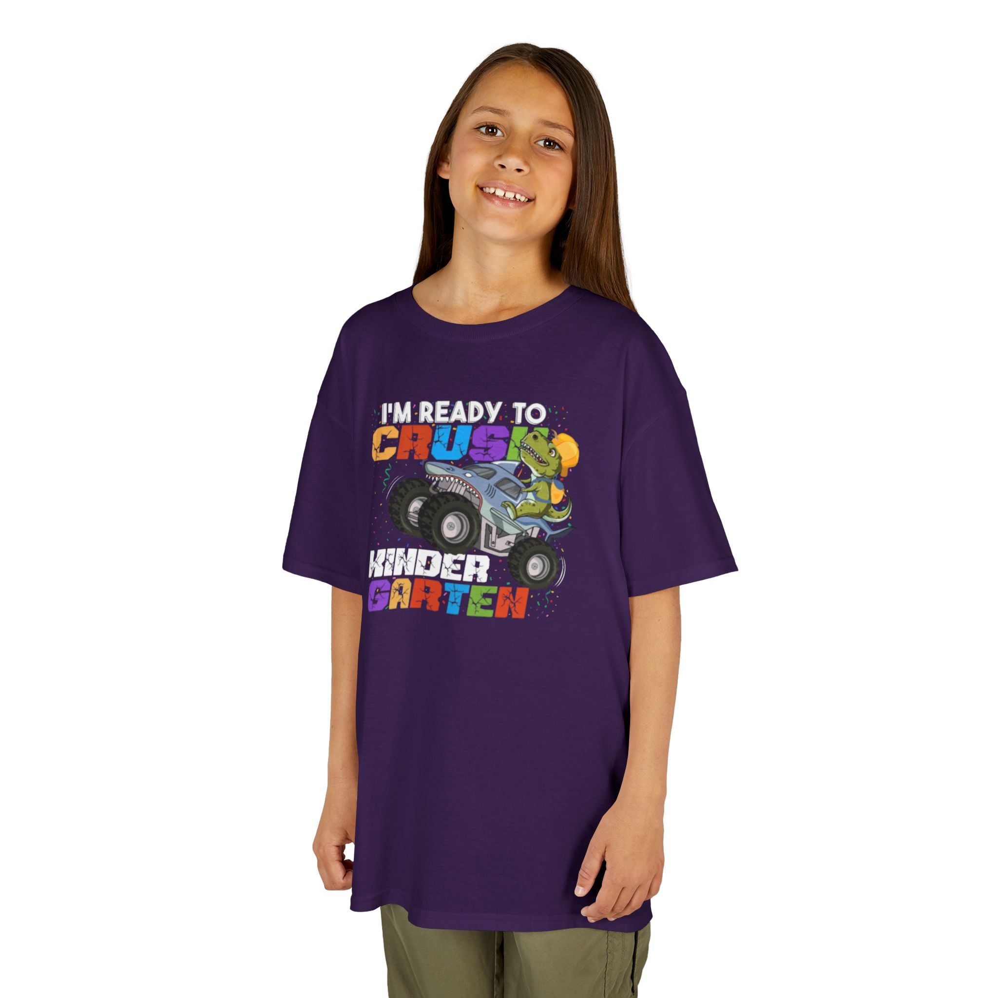 Ready to Crush Kindergarten Youth Tee | Monster Truck Back-to-School T-Shirt | Cr8tive Designs