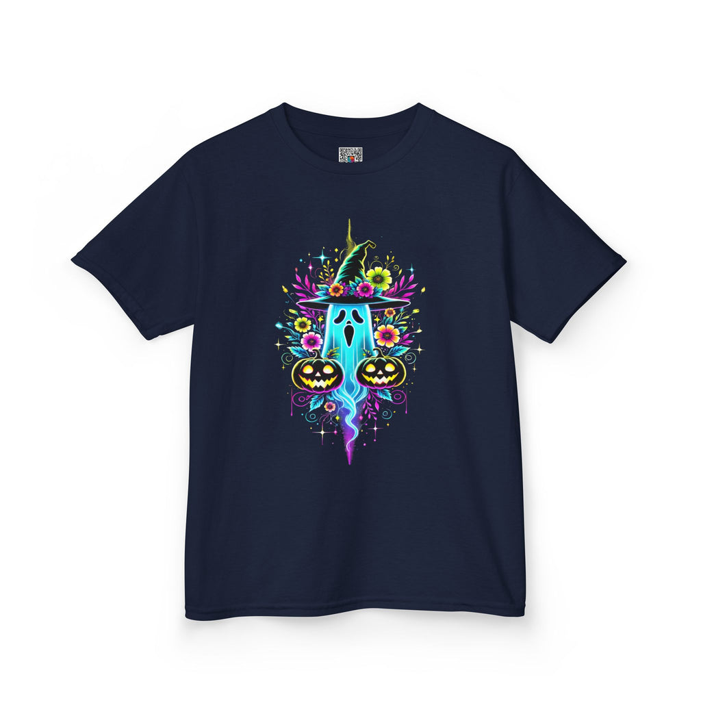 Kids Halloween Ghost T-Shirt | Neon Spooky Pumpkin | Cr8tive Designs