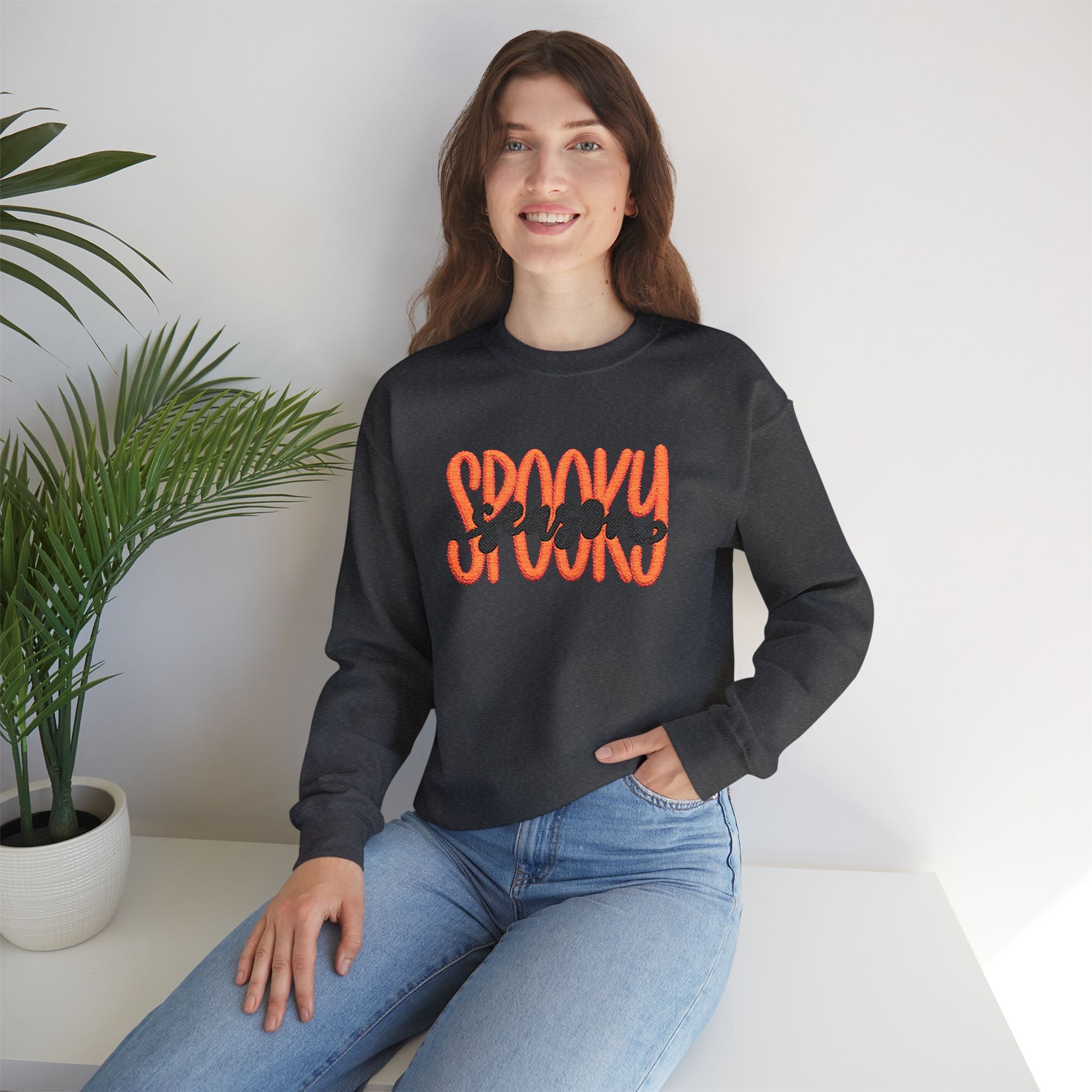 Embroidered Spooky Season Sweatshirt | Halloween Crewneck | Cr8tive Designs