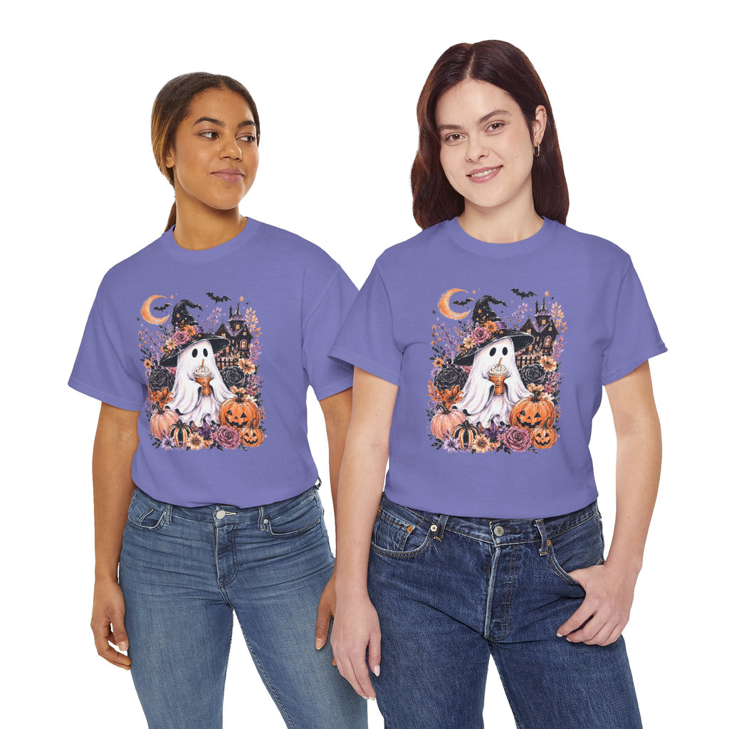 Halloween Ghost Coffee T-Shirt | Vintage Spooky Autumn Tee | Cr8tive Designs