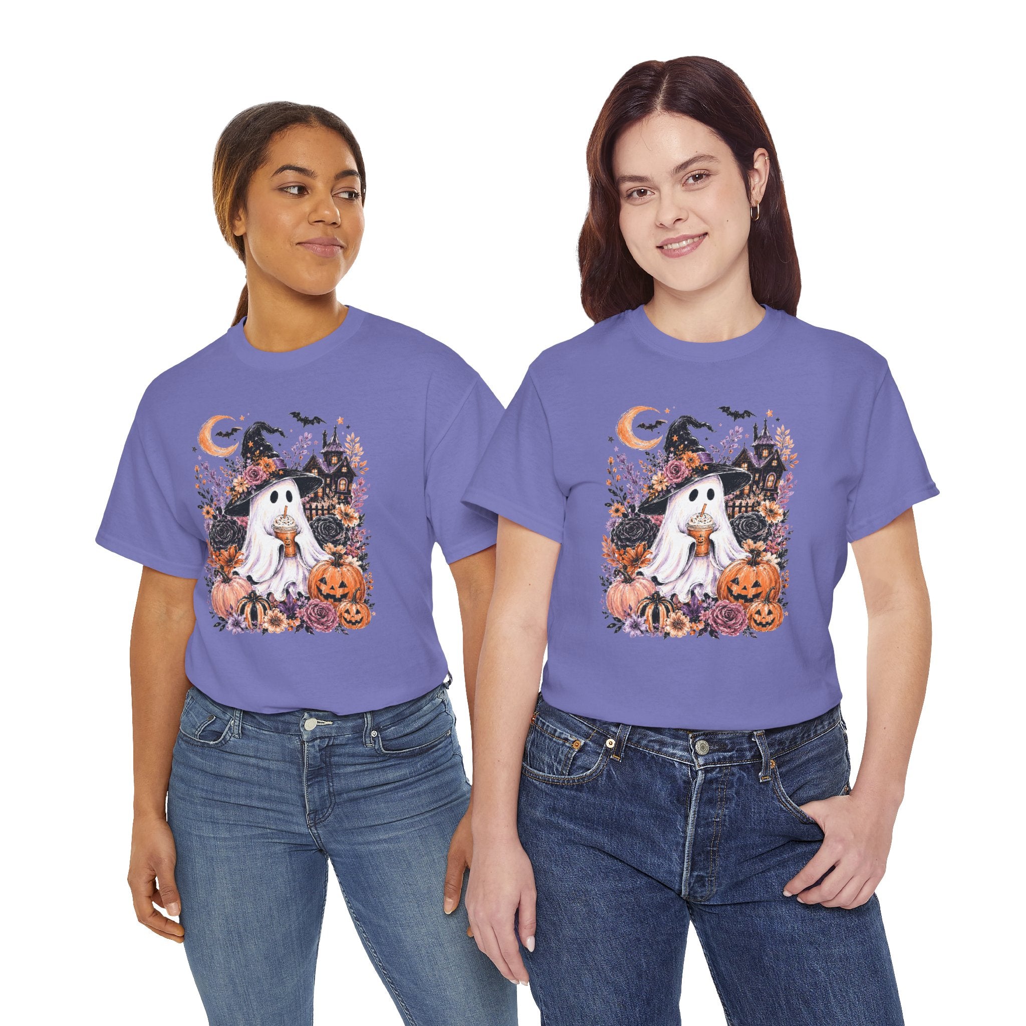 Halloween Ghost Coffee T-Shirt | Vintage Spooky Autumn Tee | Cr8tive Designs