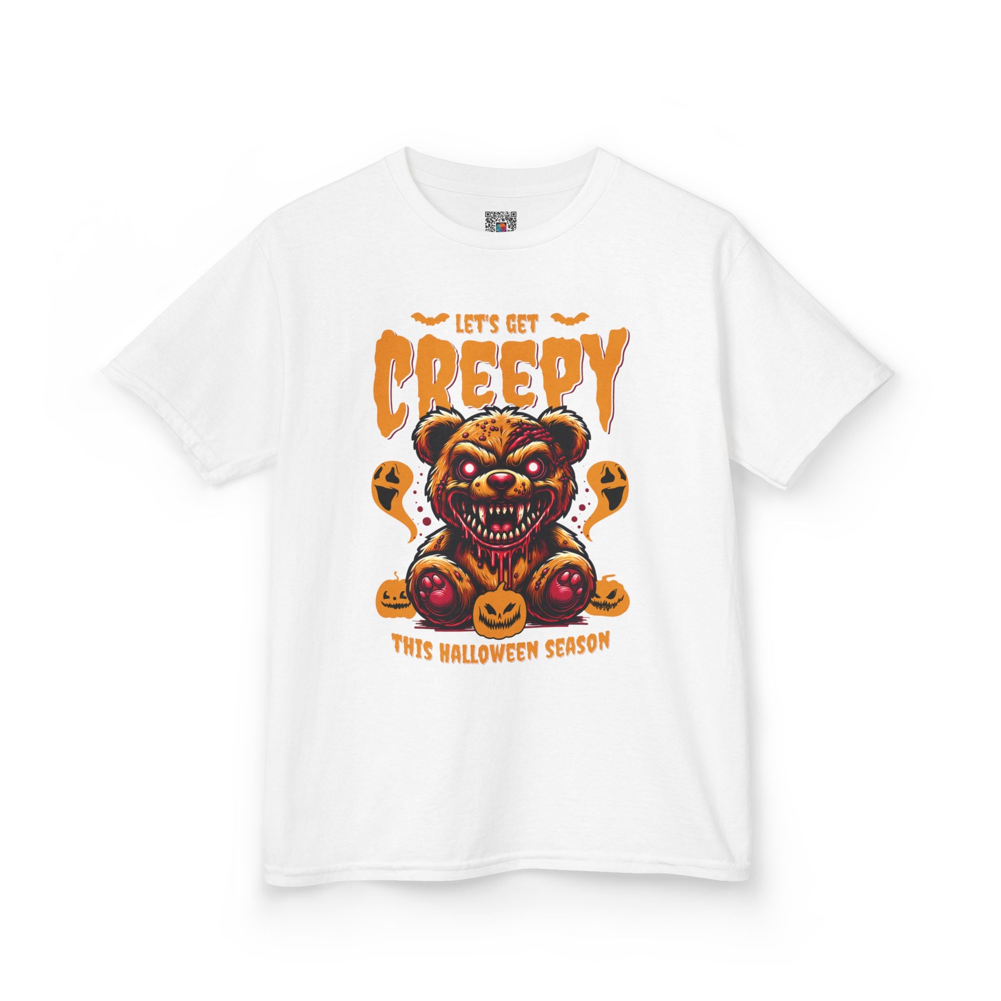 Kids Tee | "Let's Get Creepy" Halloween Teddy Bear Graphic | Cr8tive Designs
